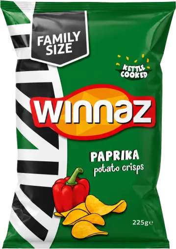 Winnaz Paprika crisps, 225 g family-size bag